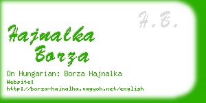 hajnalka borza business card